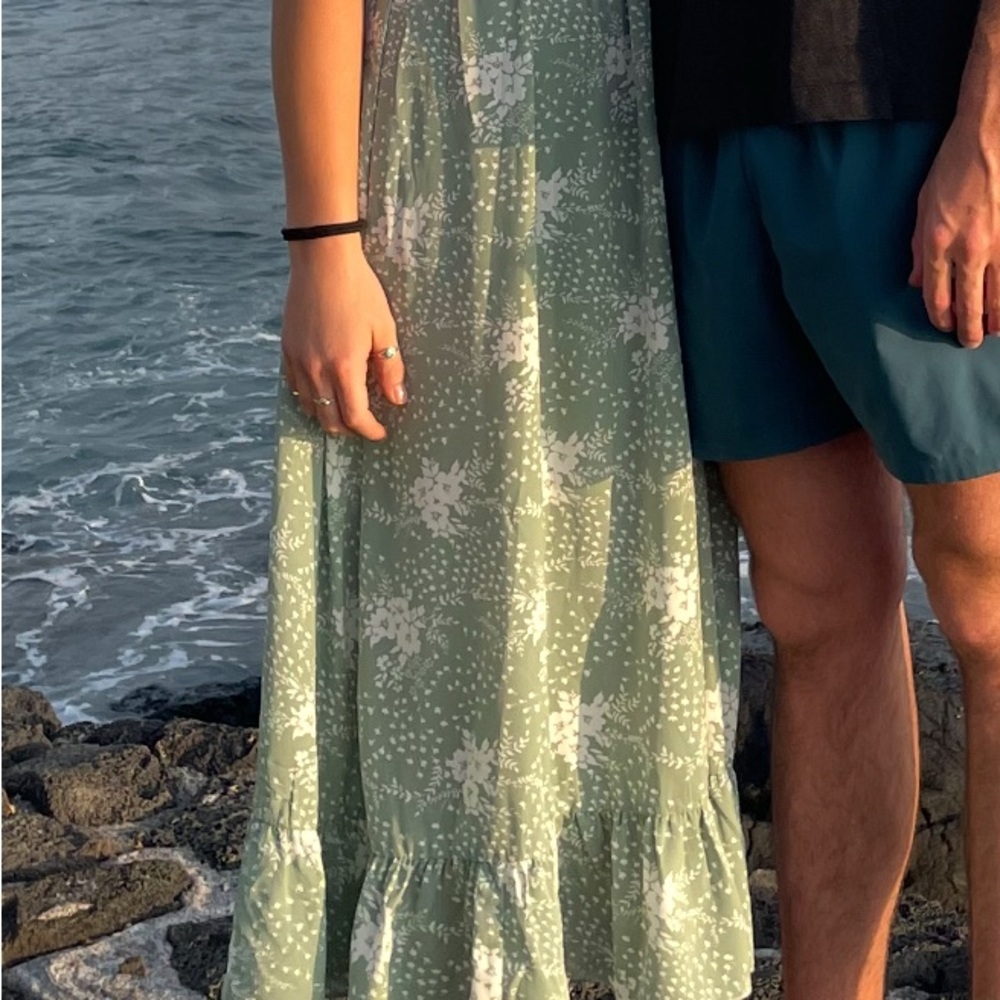 Floral Green Maxi Dress